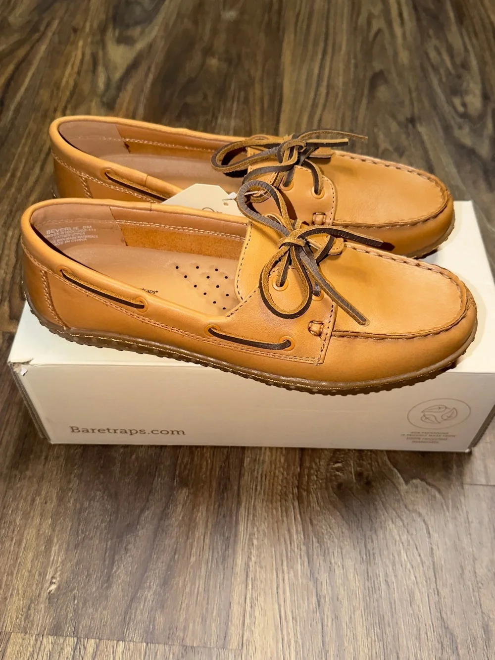 Origins Women Tan Leather Boat Shoes
